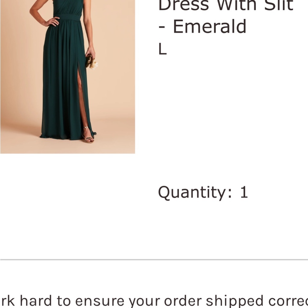 BIRDY GREY bridesmaid Emerald Green Dress with Slit - Picture 2 of 5